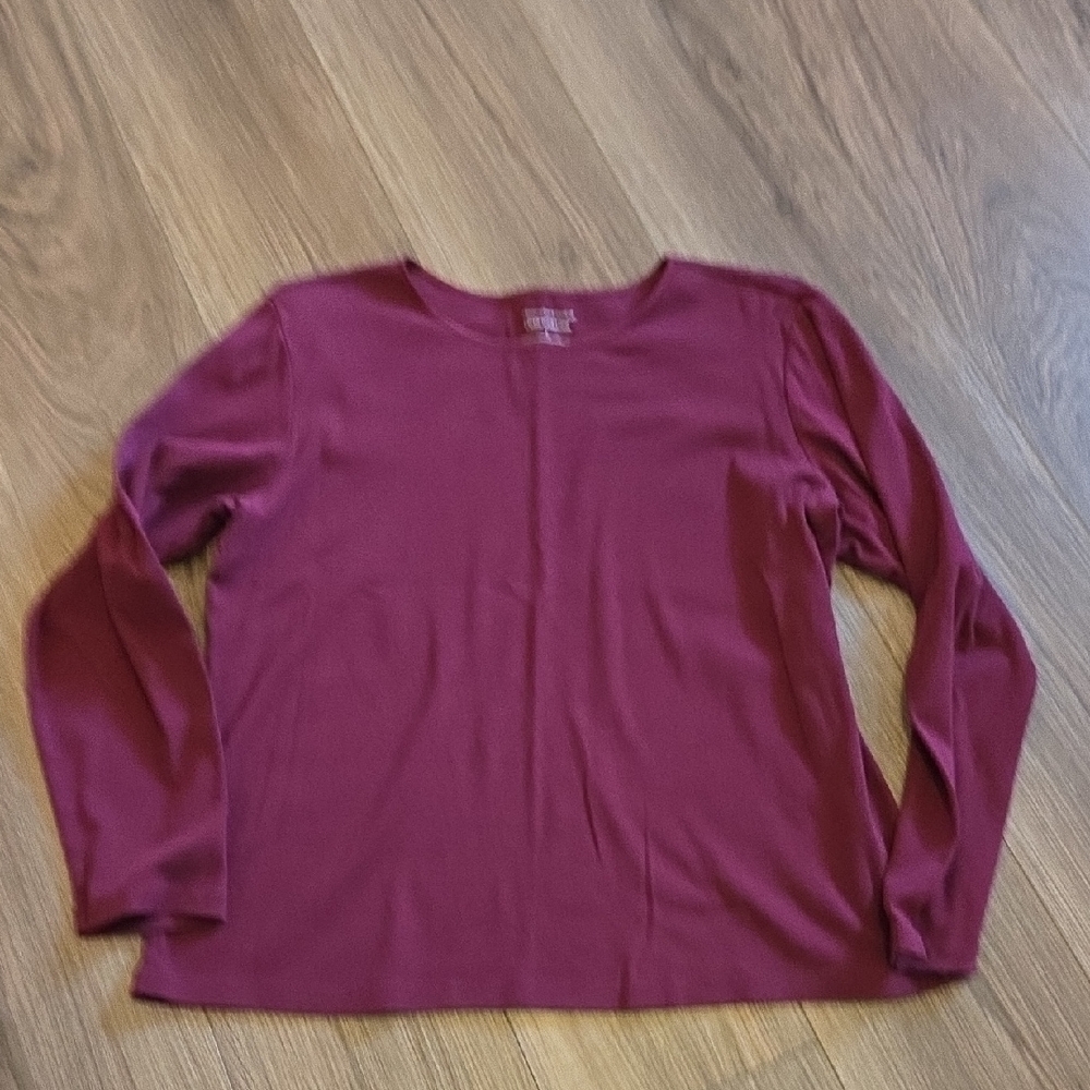Christopher & Banks Rich Burgundy Long Sleeve Top
